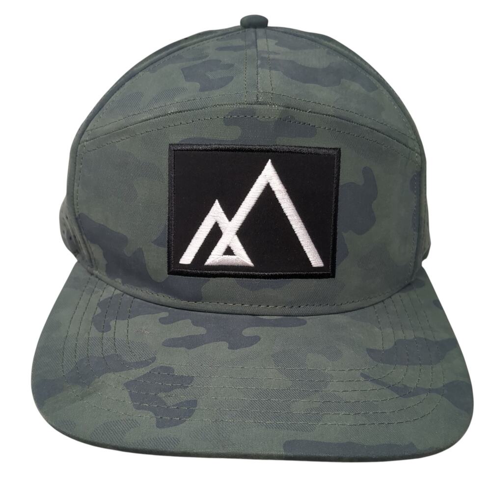The Heartbeat Brand U.S. Flag Snapback Cap Green One Size Camo Embroidered
